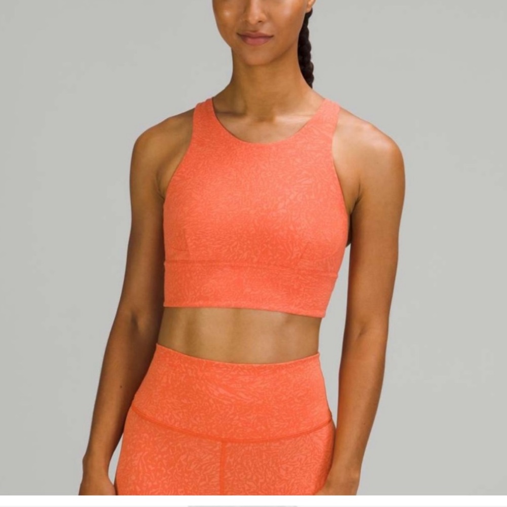 lululemon athletica set Orange Racerback Sports Bra and Shorts